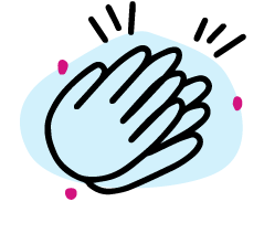 hand-drawn icon of hands applauding
